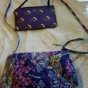 Vera Bradley purse with tags and coach wristlet